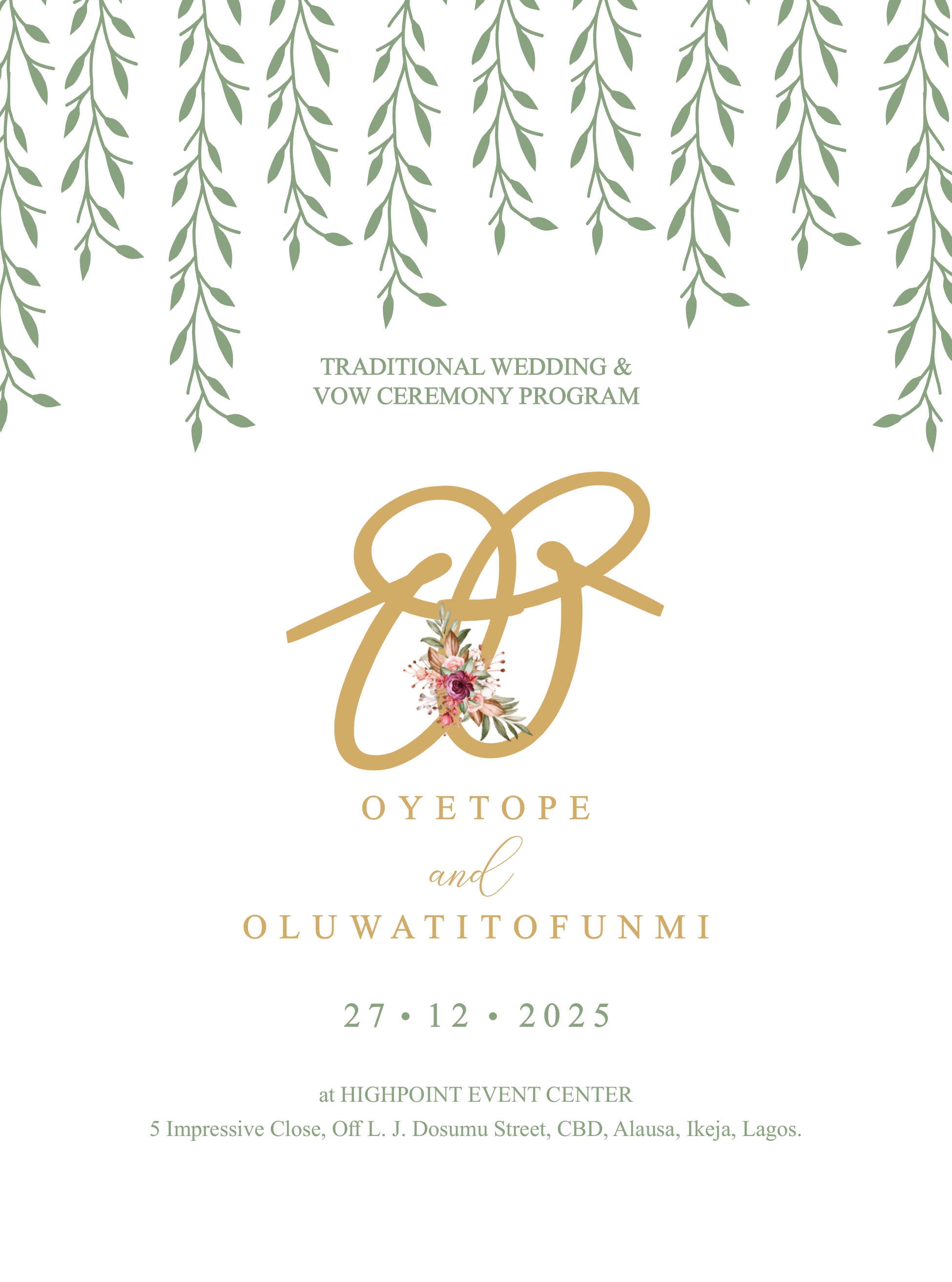 Wedding Program Page 1